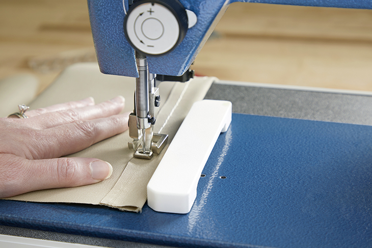 Using a magnetic sewing guide.